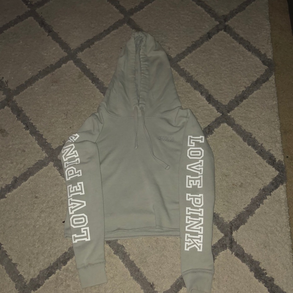 grey cropped hoodie